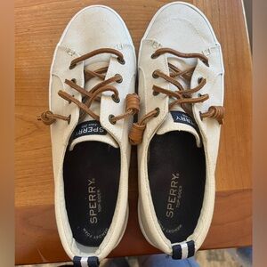 Sperry khaki canvas shoes
